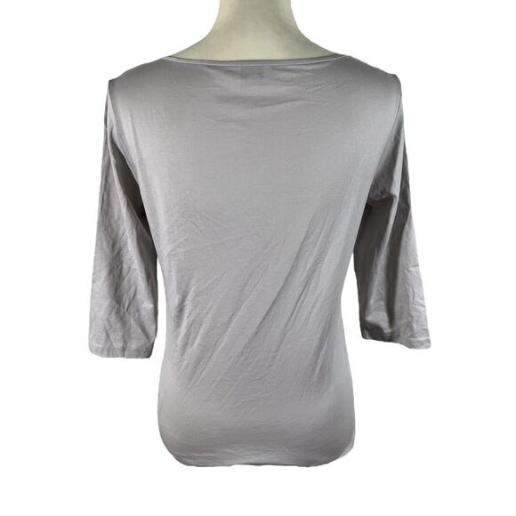TSE 3/4 Sleeve Boat Neck Gray 100% Cotton Shirt Style WTE8QR3 Size Small - Picture 3 of 7